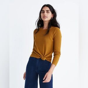 Madewell Texture & Thread Jacquard Knot-Front Top